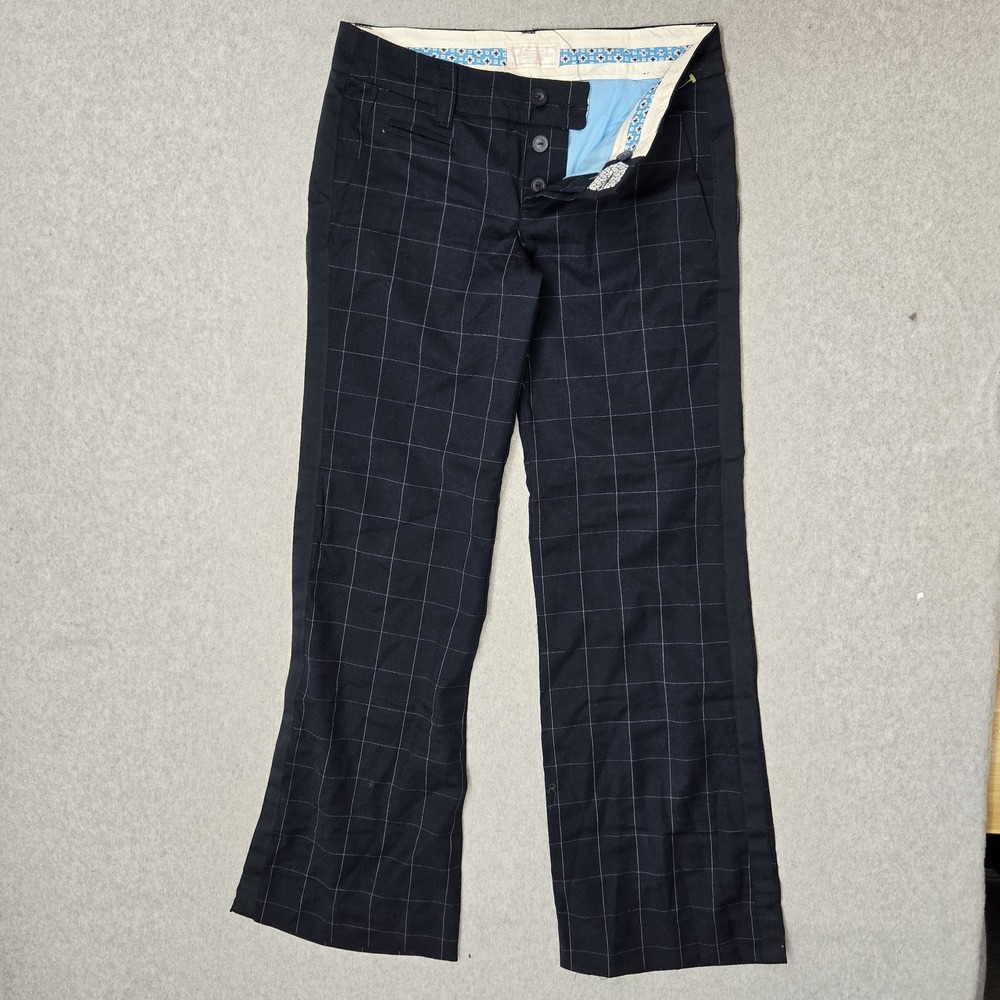 VINTAGE American Eagle Outfitters Women Pants 8 Navy Wool Plaid Dress Pants